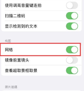 渭源苹果手机维修网点分享iPhone如何开启九宫格构图功能 